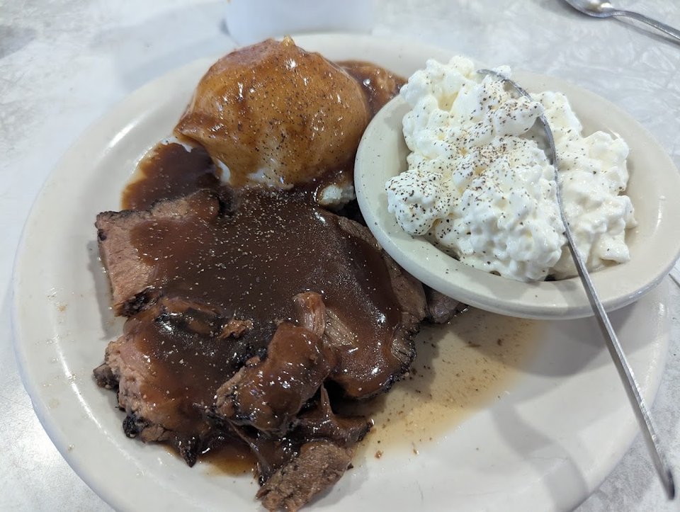 Pot Roast Mashed Potatoes and Cottage Cheese